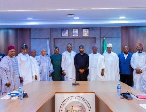 FIRS Executive Chairman, Dr. Zaach Adedeji and other guests during the inauguration of a joint FIRS-RMAFC Technical Committee at the FIRS headquarters, Thursday in Abuja,