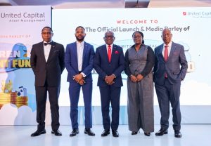 From Left to Right: Leo Okafor, Group Company Secretary; Sam Nwanze, Non-Executive Director; Peter Ashade, Group Chief Executive Officer; Dr. Odiri Oginni (CFA), MD/CEO - United Capital Asset Management; Ayodeji Adigun, Executive Director/Group Chief Operating Officer.