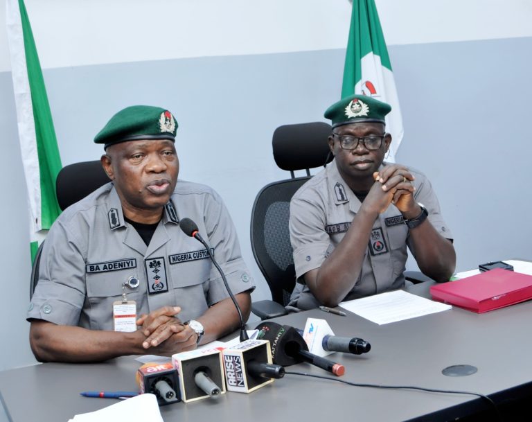 L-R: Customs CG, Adewale Adeniyi and Customs Area Controller (CAC), Comptroller Bisi Alade