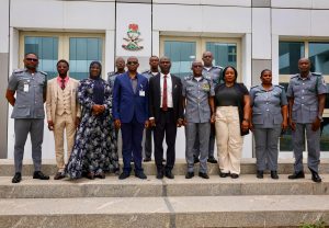 Cross section of participants during the visit of the ICPC) for the deployment of the Ethics and Compliance Scorecard (EICS) and the Anti-Corruption and Transparency Unit (ACTU) Effectiveness Index (AEI) to the Nigeria Customs headquarters in Abuja on Wednesday, 18 June 2025