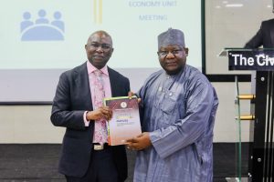 Director General, Nigerian Maritime Administration and Safety Agency, NIMASA, Dr Dayo Mobereola (left) and Director General, Bureau of Public Service Reforms, BPSR, Dr. Dasuki Ibrahim Arabi during a two-day Sensitization Workshop on the Imperative of Organizational Reform in Lagos. 