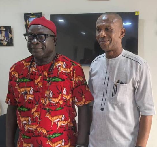 L-T; Chairman, Board of Trustees, Association of Registered Freight Forwarders of Nigeria (ARFFN), Barr. Metu Augustine Ejike, President, CONMMEP, Udo Onyeka