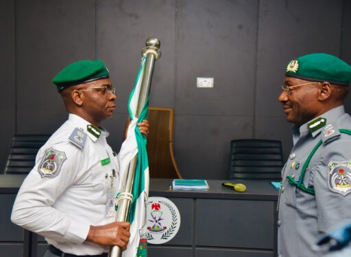 L-R: Comptroller Emmanuel Oshoba and ACG Babatunde Olomu during the hand over ceremony at Apapa on Monday 8, September 2025