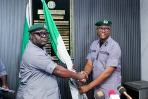 Formal handover by Assistant Comptroller General Tenny Mankini Daniyan to the new CAC of PTML Command Comptroller Anani 
