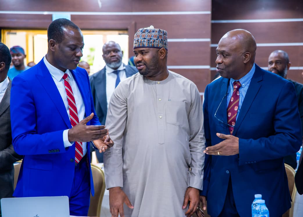 Chairman of the Presidential Fiscal Policy and Tax Reforms Committee, Mr Taiwo Oyedele; chairman of the Federal Inland Revenue Service (FIRS); Dr Zacch Adedeji; and Coordinating Director, Proceeds of Crime Management and Illicit Financial Flows at FIRS, Professor Bolaji Owasanoye, during a special engagement of the committee with FIRS Directors in Abuja, on Monday.