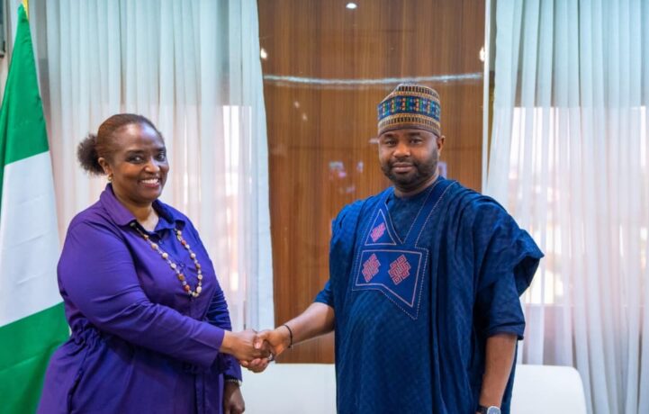 L-R, The Executive Secretary, African Tax Administration Forum (ATAF), Ms Mary Baine with the chairman, Federal Inland Revenue Service (FIRS) during the former's visit to the latter in Abuja, on Tuesday. Photo credit: Victor Onarinde.