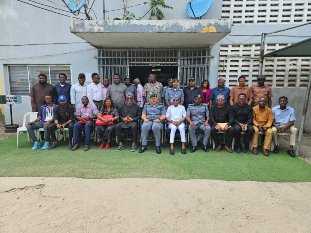 Customs Area Controller, Comptroller E. J. Edelduok, Kirikiri Lighter Terminal (KLT) Command, pose for photograph during a strategic stakeholders’ engagement with operators in the oil and gas sector organized by the KLT Command