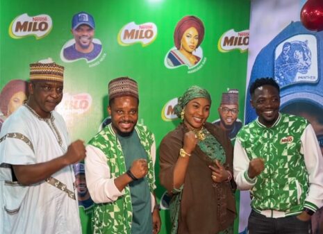 L-R Sulaiman ‘Bosho’ Yahaya Kannywood actor and comedian, Gilbert Tweneboah-Koduah, Category Manager, Beverages, Nestlé Nigeria, Mansurah Isah, actress, filmmaker, humanitarian and social impact advocate and Ahmed Musa, Nigerian professional footballer,