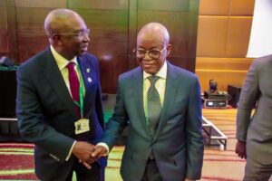 R-L: Minister of Marine and Blue Economy, Dr. Oyetola with the DG, NIMASA, Dr. Dayo Mobereola