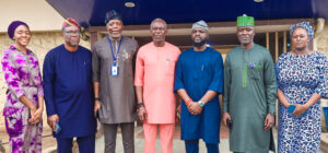 L-R: Member, Nigerian Communications Commission (NCC) Board, Princess Oforitsenere Emiko; Member, NCC Board, Engr. Ikechukwu Ugwuegede; Head, Digital Bridge Institute (DBI), Lagos Campus, Mr. Akin Ogunlade; Member, NCC Board, Hon. Chris Okorie; Chairman, NCC Board, Chief Idris Olorunnimbe; Executive Vice-Chairman/CEO, NCC, Dr. Aminu Maida; and Executive Commissioner, Stakeholder Management, NCC, Ms. Rimini Makama, during an inspection tour of the Digital Bridge Institute (DBI), Oshodi, Lagos State, Friday January 30, 2026.