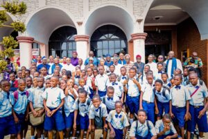 Group photograph of alumni and current students of St. Patrick’s Grammer School, Ibadan during the school’s 64th Founders’ Day celebration held in Ibadan, Oyo State.