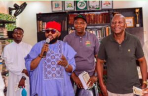 At the inauguration of the ABC Group Historic & Archive Centre in Owerri which coincided with the birthday of the founder, Mr. Frank Nneji, OON (extreme right). Others are (from left):Rev Fr Emma Ehioma; Hon Princewill Ugochukwu Amuchie, member representing Aboh Mbaise in the Imo state house of Assembly; and the Group MD (of ABC Group), Mr. Jude Nneji.