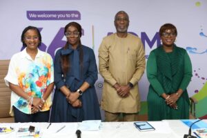 L-R: Independent Non-Executive Director, Berger Paints Nigeria Plc, Erejuwa Gbadebo; Group Managing Director and Chief Executive Officer, Alaba Fagun; Chairman, Abi Ayida, and Company Secretary, Olajide Oyewole, at the 66th Annual General Meeting of Berger Paints Nigeria Plc in Lagos… yesterday.
