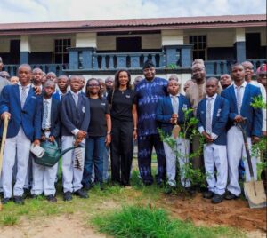 Caption: L - R: Group Chief Risk Officer, United Bank for Africa (UBA), Awele Ajibola; Managing Director/CEO, UBA Foundation, Bola Atta; Director and Principal, King’s College, Magaji Zachariah, and King’s College Teacher, Bello A.A.; flanked by students and staff members of King’s College during the UBA Foundation Tree Planting Exercise held at the school in commemoration of World Environment Day 2026 at the weekend