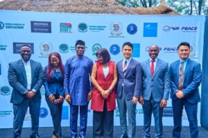 Mr Remi Adams, Head, ‎L-R: Mr Remi Adams, Head, Sales Marketing and Logistics, Honda Automobile Western Africa Ltd (HAWA); a management staff of the Nigerian Breweries PLC (NB Plc); Uaboi Agbebaku, Company Secretary/Legal Director, NB PLC; Elohor Olumide-Awe, Portfolio Manager, Non-alcoholic Drinks, NB Plc; Daisuke Mita; Managing Director, HAWA Ltd; Uzodinma Odenigbo; Corporate Affairs Director, NB Plc; and Satoshi Hagimoto, PA to HAWA Managing Director (Sales), during the flag-off of the 12th edition of the 'Maltina Teacher of The Year Competition' in Lagos, on Wednesday, June 4, 2026.