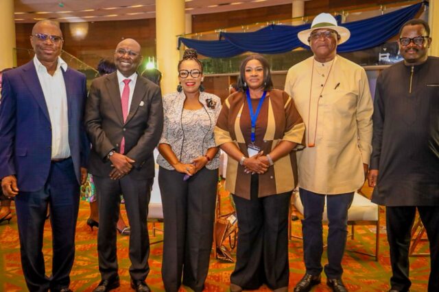 R-L: Former Directors-General/Chief Executive Officers of the Nigerian maritime administration and safety agency; Ade dosumu, Temisan Omatseye, WISTA President Nigeria; Dr. Odunayo Ani, Former Director General; Mrs Mfon Usoro, Present Director General of Nigerian Maritime Administration and safety agency Dr Dayo Mobereola, Former Director General; Dakuku Peterside during The 8th WISTA Africa Regional Conference held in Lagos on 25–26 June 2026
