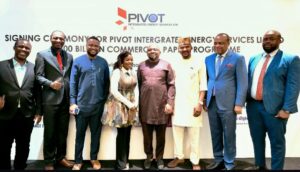 From left to right: Mr Uduka Umekwe (Partner, Theophilus Ogbummah & Co.), Mr. Gabriel Onojason (Partner, Alliance Law Firm), Mr. Damilare Ayodeji (Chief Technical Officer, Pivot Integrated Energy Services Limited), Mrs. Dolapo Akanbi-Alade (ACIA, M.CIod, Co-founder/Director, Pathway Advisors Limited), Mr. Babajide Babatope (CEO/Managing Director, Pivot Integrated Energy Services Limited), Mr. Adekunle Alade (MBA, FCA, M.CIoD, Founder/CEO, Pathway Advisors Limited), Mr. Samuel Okeke (Divisional Head, Fidelity Bank Plc), and Mr. Chidera Nwannunu (Globus Bank Limited)
