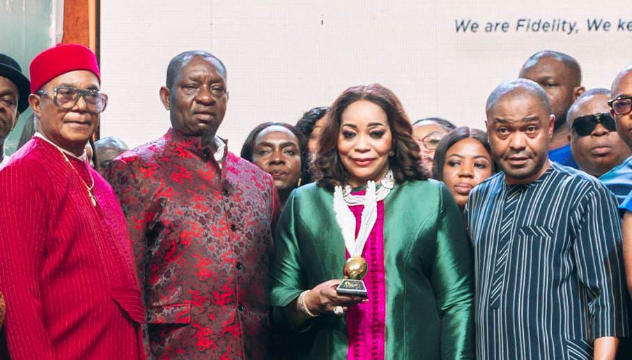 L-R: Prof. Joe Ezigbo, Founder, Falcon Corporation and Chairman of the Occasion; Chief Ven Onwughalu, husband of the awardee; Mrs. Amaka Onwughalu, Chairman, Fidelity Bank Plc; and Mr. Nosa Orumwense, Regional Bank Head, Imo, Fidelity Bank Plc, at the 5th Edition of the Anambra Man of the Year Awards, AMTY, where Mrs. Onwughalu was honoured as Woman of the Year, in Awka, Anambra State recently.