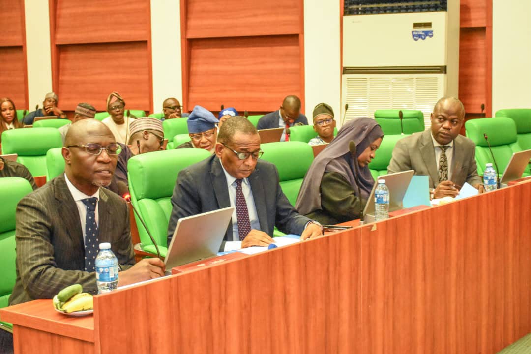 L-R: Director General Securities and Exchange Commission Dr. Emomotimi Agama, Head of Account Department SEC Mr. Abubakar Gaya, Executive Commissioner Corporate Services SEC Hajia Samiya Usman and Divisional Head Budget Planning SEC Dr. Toyin Are during the 2026 Revenue Monitoring Exercise at the House of Representatives in Abuja, Tuesday.