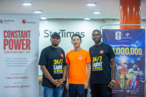 L-R: Darlington Nwankwo, Divisional Head, Renewable Energy and Mobility, Sterling Bank; Eric Xiao, Vice President, StarTimes Nigeria, and Kelly Aigbedion, Head, Renewable Energy, Sterling Bank at the launch of the Sterling Solar Financing Hub in Lagos... recently