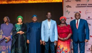 Managing Director/Chief Executive Officer, Aliko Dangote Foundation (ADF), Zouera Youssoufou; Deputy Secretary General of the United Nations, Amina Mohammed; President/Chief Executive, Dangote Industries Limited, Aliko Dangote; Minister of Finance and Coordinating Minister of the Economy, Taiwo Oyedele; Resident Representative, United Nations Development Programme (UNDP), Elsie G. Attafuah; and former President and Chairman of the Board of Directors, Afreximbank, Prof Benedict Oramah, during the closing ceremony of the 2026 ADF Africa Diaspora Leadership Programme Young Global Leaders Convening in Lagos.