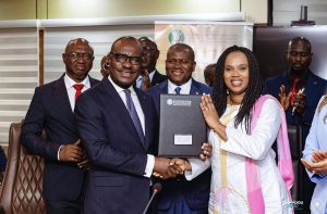 M(EBID) and the Government of the Republic of Guinea at the signing ceremony of three loan agreements worth  EUR 269.5 million on Thursday, 10 September 2026, in Conakry, Guinea 