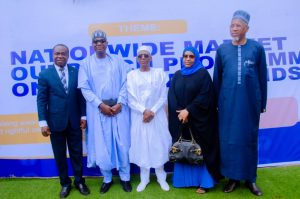 L - R: 
President, Capital Market Academics of Nigeria, Prof. Uche Uwaleke, Representstive of Fed Min of Finance, SEC Board, Dr. Mohammed Ali, SEC Board Chairman, Alhaji Mairiga Katuka Aliyu, Executive Commissioner Corporate Services SEC, Mrs. Samiya Usman, and Non-Executive Commissioner, SEC, Garba Kurfi at the Nationwide Market Outreach Programme on Unclaimed Funds held at the Ta’al Conference Hotel, Lafia, Nassarawa State