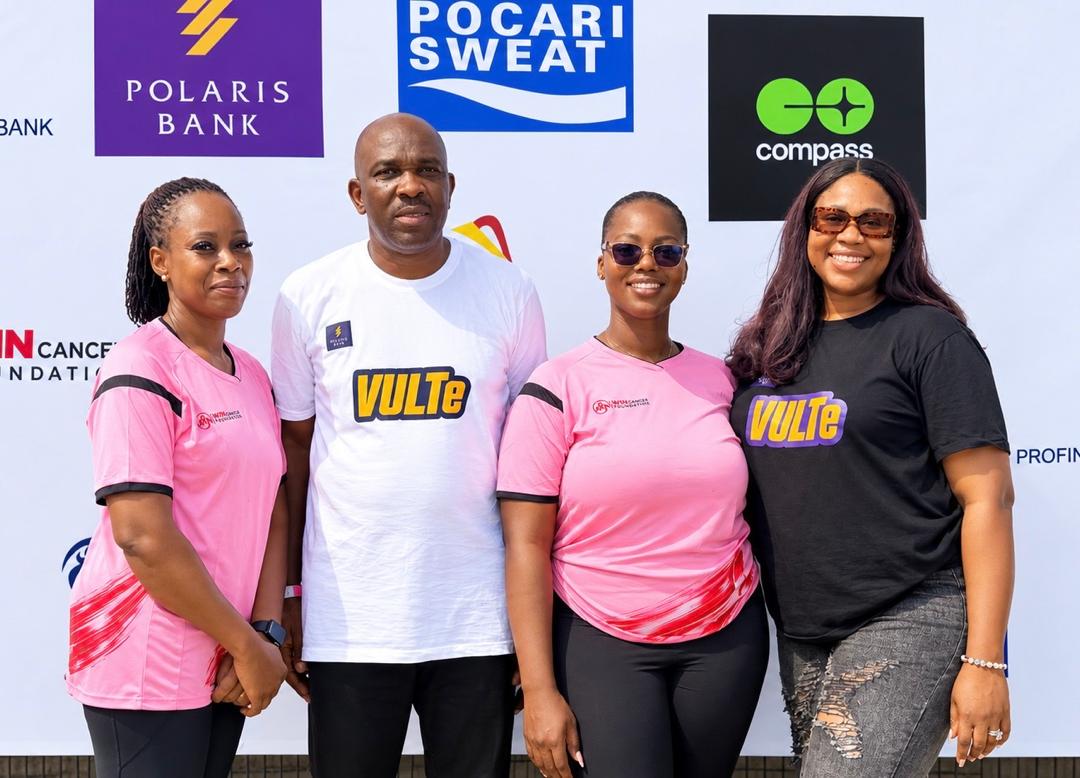 L-R: Olabisi Oladiran, Founder WinCancer Foundation; Rasheed Bolarinwa, Head, Brand Management & Corporate Communications, Polaris Bank; Oluwatumininu Adesioye,Trustee WinCancer Foundation and Adaku S. Nwankwo, Digital PR Executive, Polaris Bank at the Inaugural WinCancer Games Event held at WhiteSands School Playing ground, Lekki Lagos to mark breast cancer month recently.